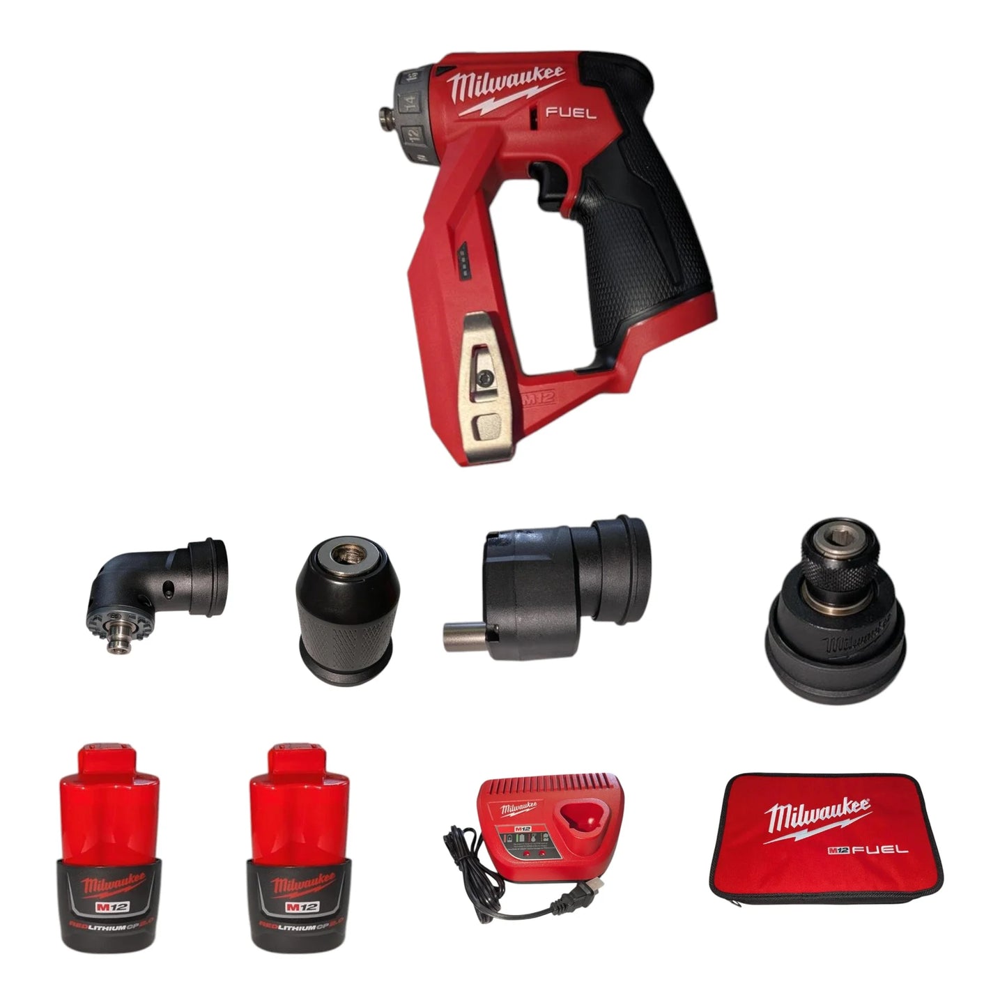 2505-22 M12 FUEL Installation Drill/Driver Kit – 4-In-1 Modular Design, 300 In-Lbs Torque, 16 Position Head, Brushless Motor, Compact Sized Power Tool Kit