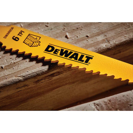 Bi-Metal 6-In 6 TPI Wood Cutting Reciprocating Saw Blade 5 -Pack