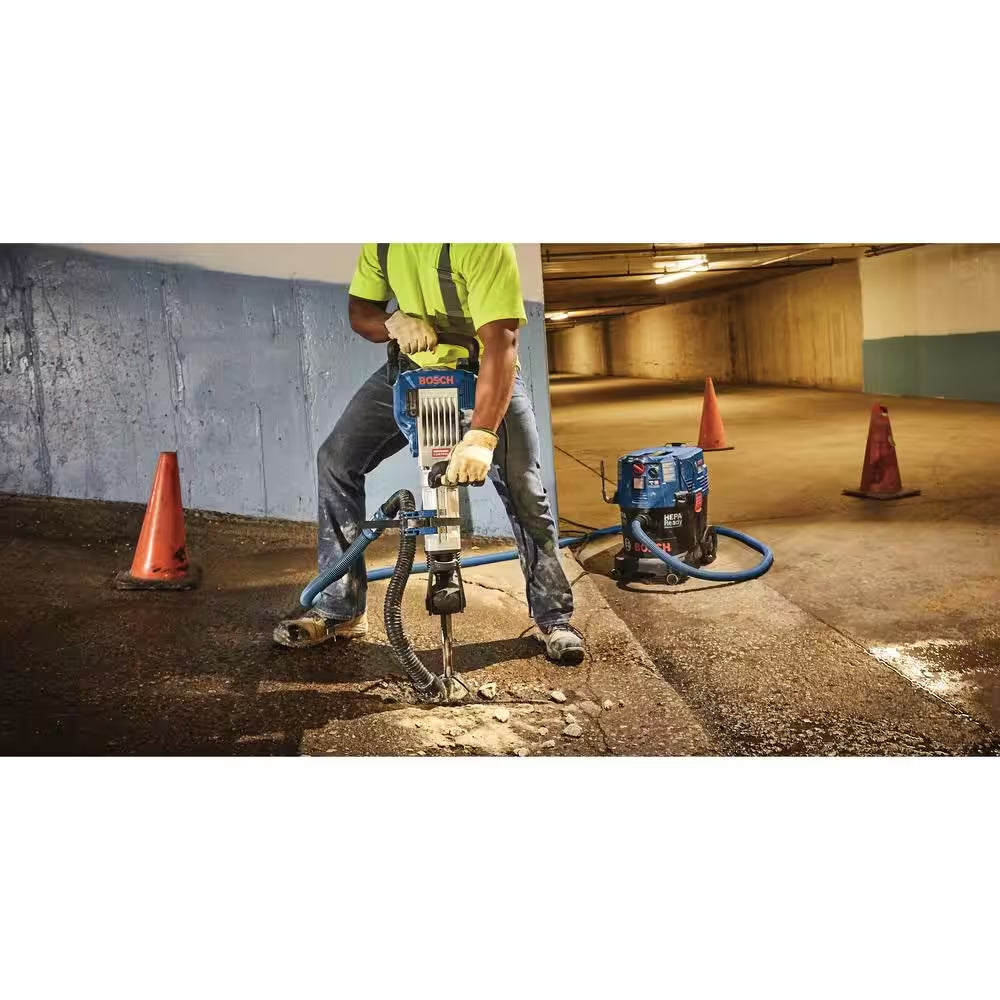 15 Amp 1-1/8 In. Corded Concrete Electric Hex Breaker Hammer Kit with Hard Carrying Case with Wheels