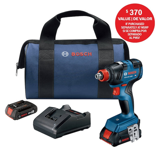 Two-In-One 18-Volt 1/4-In 1/2-In Brushless Cordless Impact Driver (Battery Included and Charger Included and Soft Bag Included)