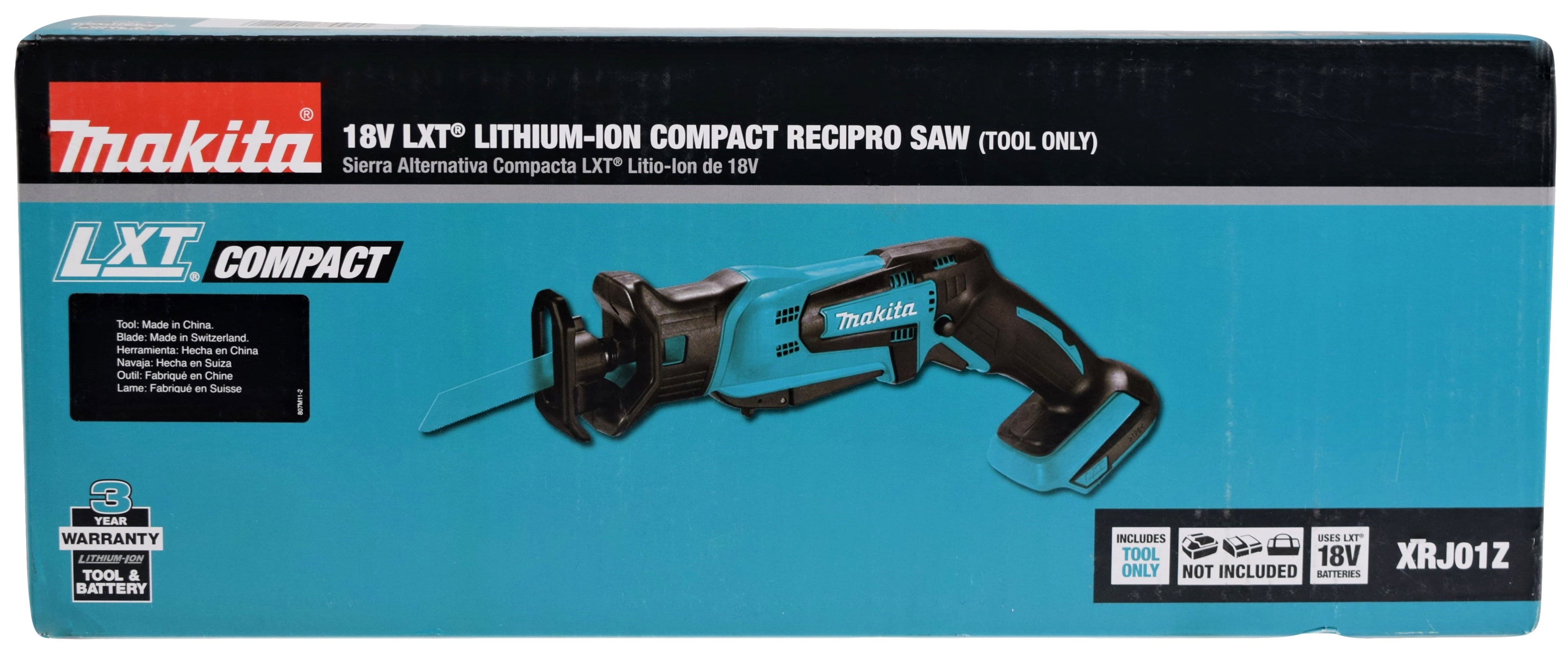 XRJ01Z - LXT 1/2" 18V Cordless Variable Speed Rear-Handle Compact Reciprocating Saw Bare Tool