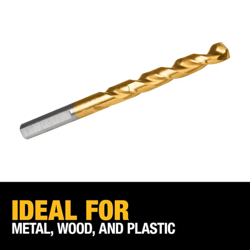 1/2-In X 6-In Titanium Nitride Coated HSS Jobber Length Twist Drill Bit