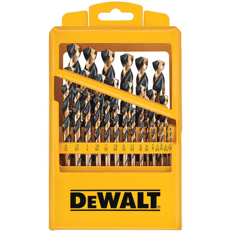 29 -Piece Assorted X Black and Gold Coated HSS Jobber Length Twist Drill Bit Set