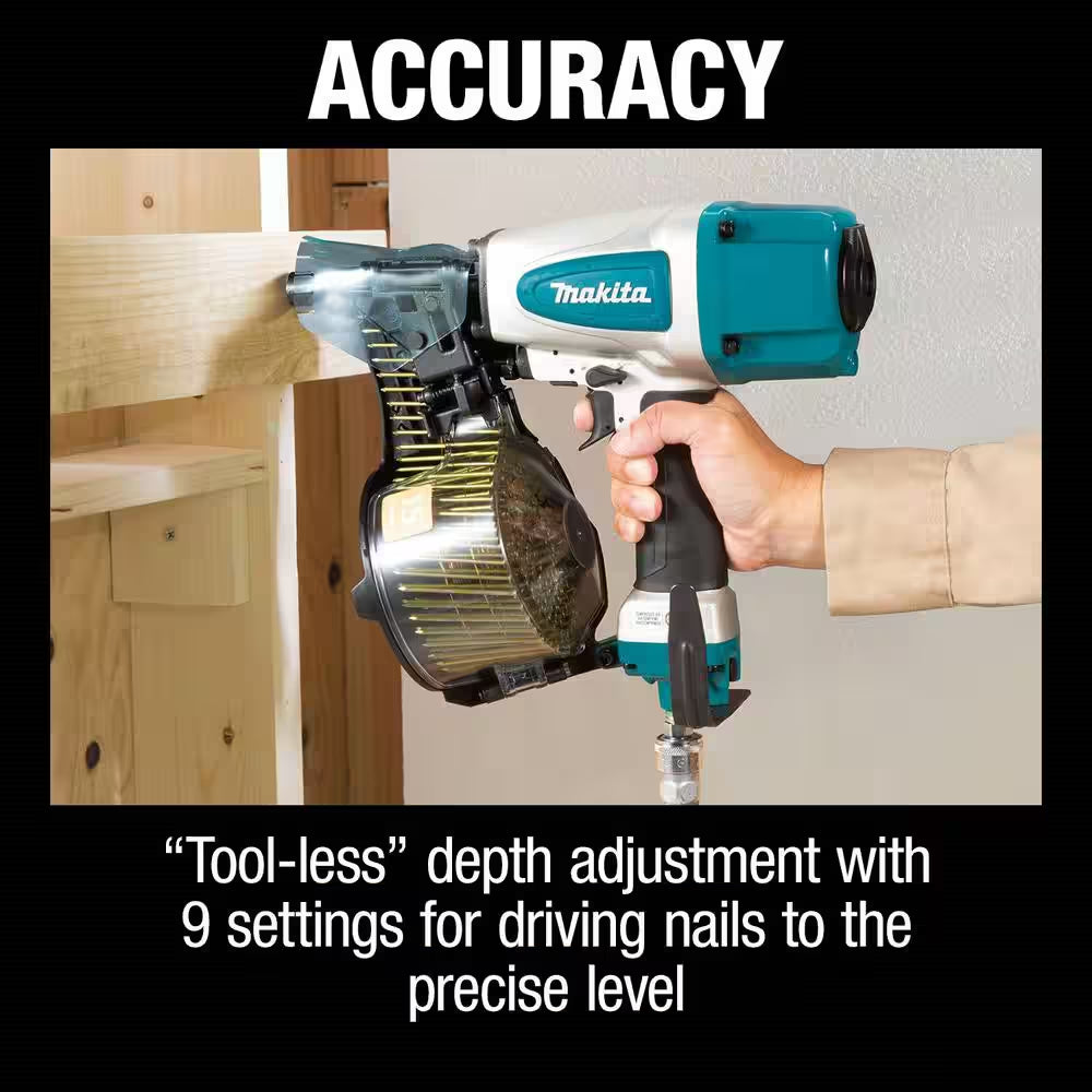 Pneumatic 2-1/2 In. 15° Siding Coil Nailer