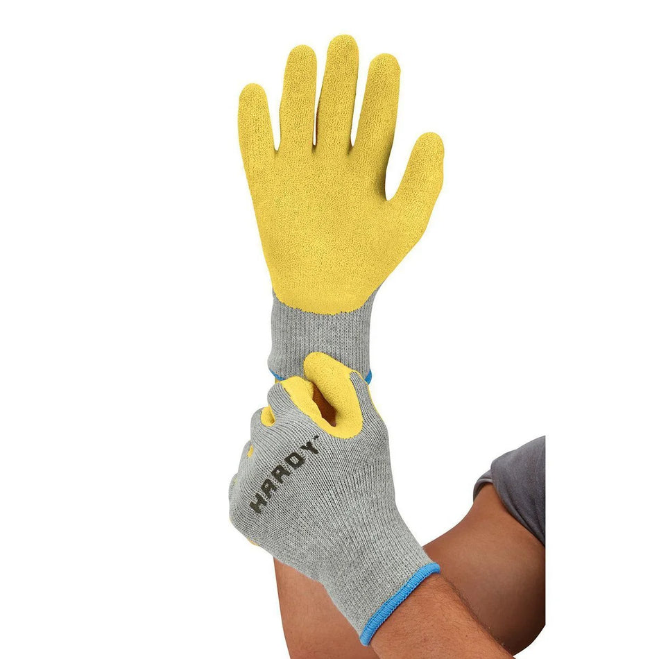 - Yellow Latex Coated Work Flexible Rubber Coated Gloves Size X-Large