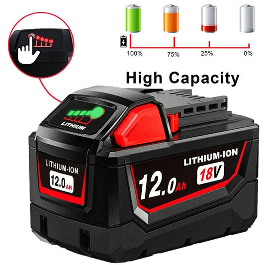 2Pack 18V 12.0Ah Tool Battery Replacement for Milwaukee M18 Lithium XC 12Ah Battery