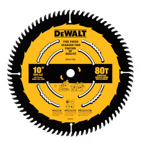 Large Diameter Saw Blades 10-In 80 -Tooth Fine Finish Tungsten Carbide-Tipped Steel Miter/Table Saw Blade Individual