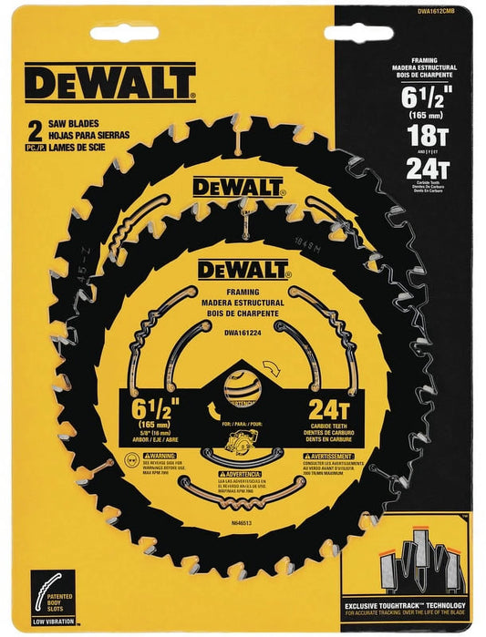 -Dwa1612Cmb 6 1/2In. 18T and 24T Combo Pack Saw Blades