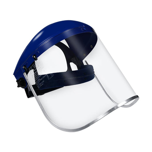 Full Face Impact Resistant Safety Faceshield (B1BL+FC48) | Clear | Extrusion-Grade Polycarbonate Visor | 1 Set + Replacement Visor