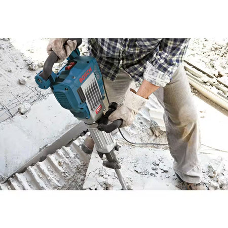 15 Amp 1-1/8 In. Corded Concrete Electric Hex Breaker Hammer Kit with Hard Carrying Case with Wheels
