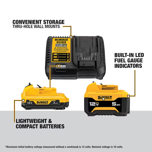 12 -Volt 2 -Pack Lithium-Ion ( 3 Ah 5 Ah Battery and Charger )