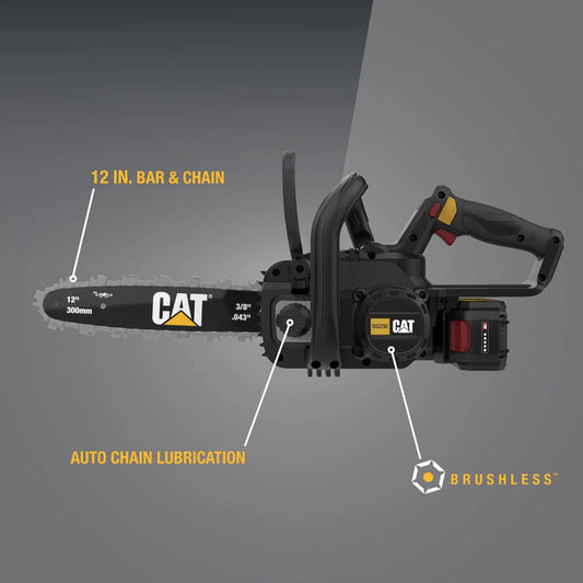 Caterpillar Cat® DG230 18V Brushless 12" Cordless Chainsaw with Battery