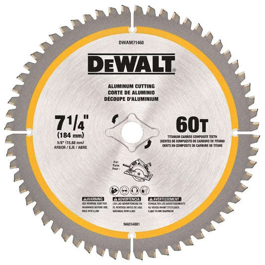 7-1/4-In 60 -Tooth Tungsten Carbide-Tipped Steel Circular Saw Blade Individual