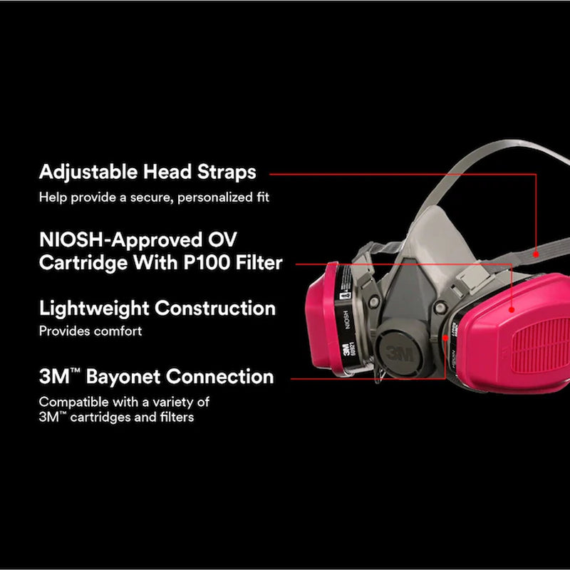 OV Grey Reusable P100 Multi-Purpose Half Face Respirator