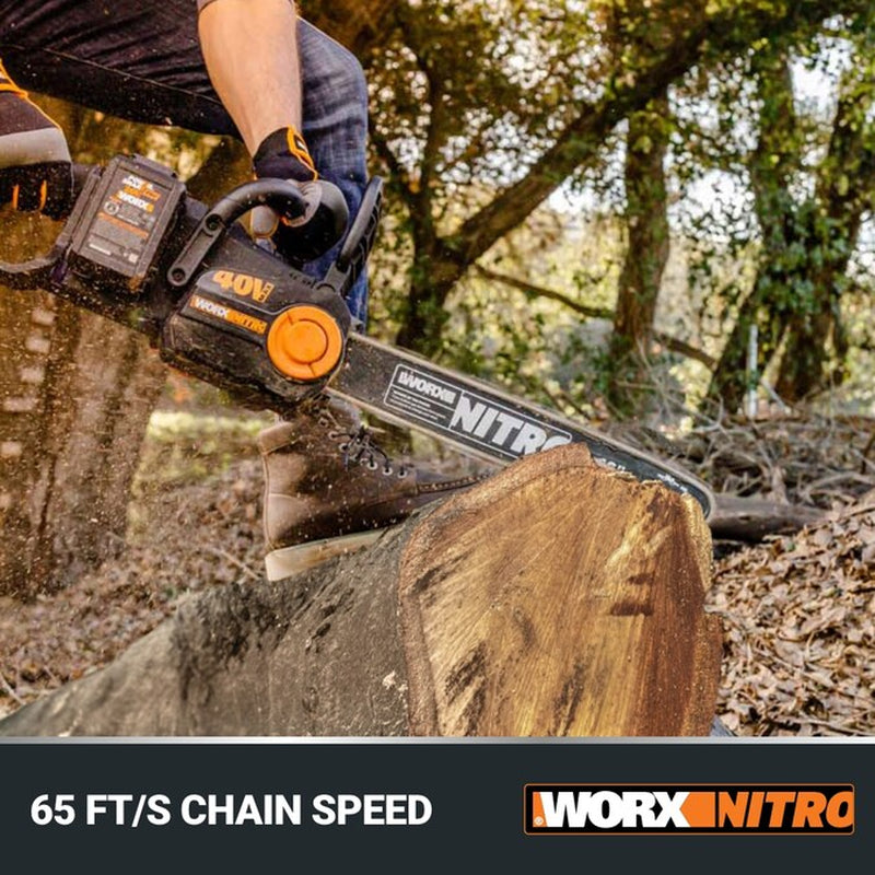 Nitro Power Share 40-Volt 16-In Battery 4 Ah Chainsaw Battery Included Charger Included