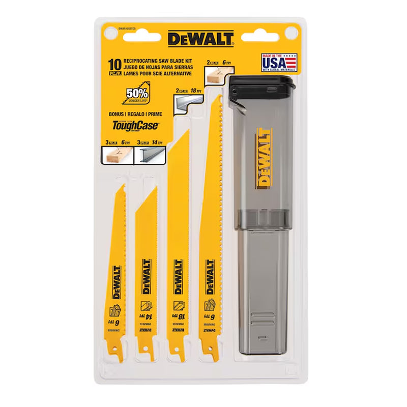 Bi-Metal Wood/Metal Cutting Reciprocating Saw Blade Set 10 -Pack