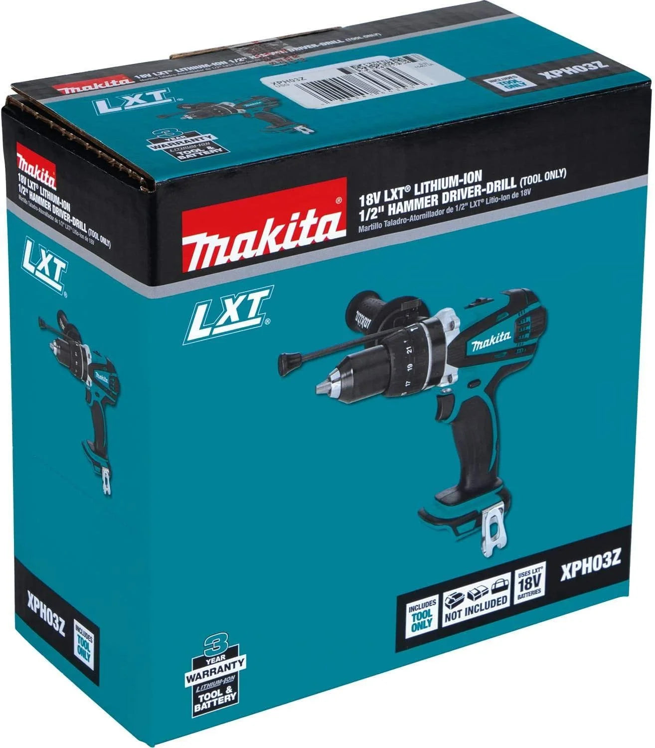 XPH03Z 18V LXT Lithium-Ion Cordless 1/2" Hammer Driver-Drill, Tool Only