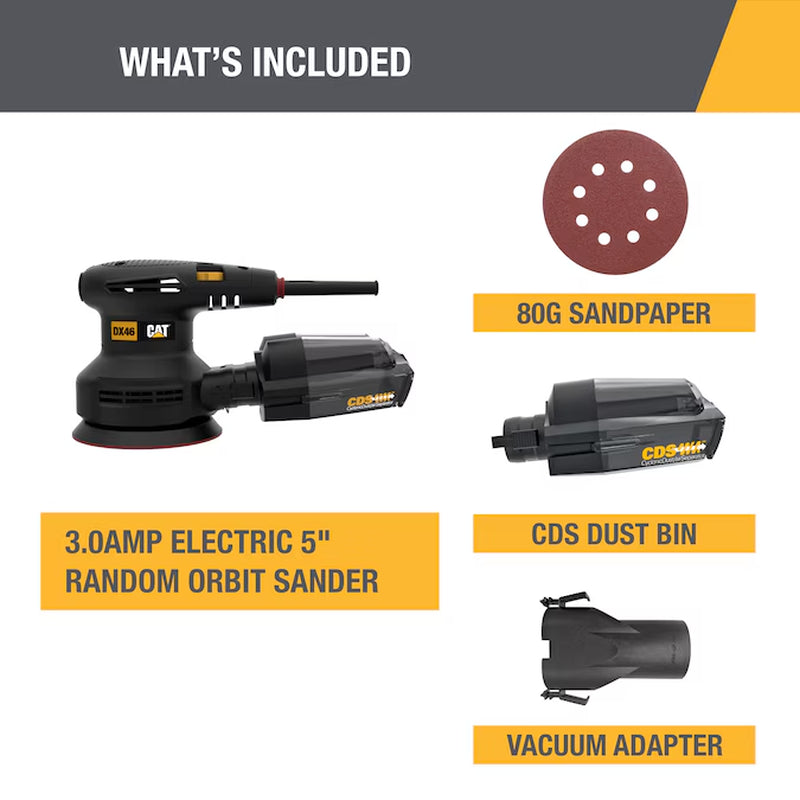 120-Volt 3 -Amp Variable Speed Random Orbital Sander with Dust Management
