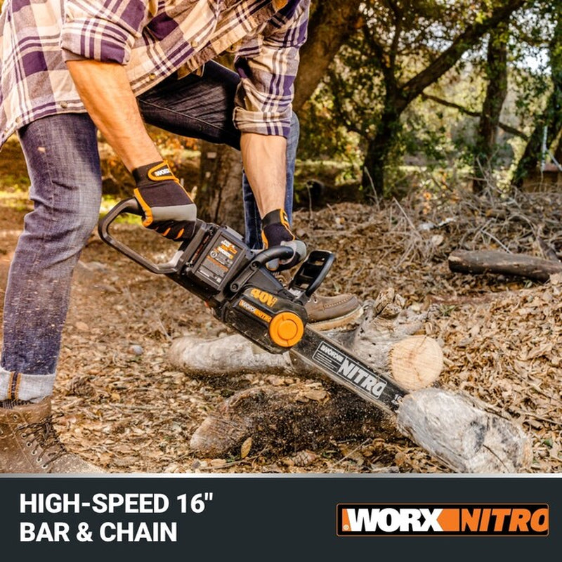 Nitro Power Share 40-Volt 16-In Battery 4 Ah Chainsaw Battery Included Charger Included