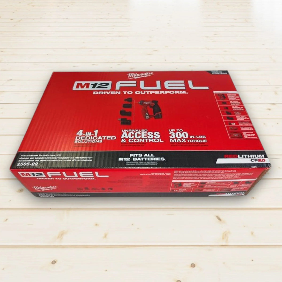 2505-22 M12 FUEL Installation Drill/Driver Kit – 4-In-1 Modular Design, 300 In-Lbs Torque, 16 Position Head, Brushless Motor, Compact Sized Power Tool Kit