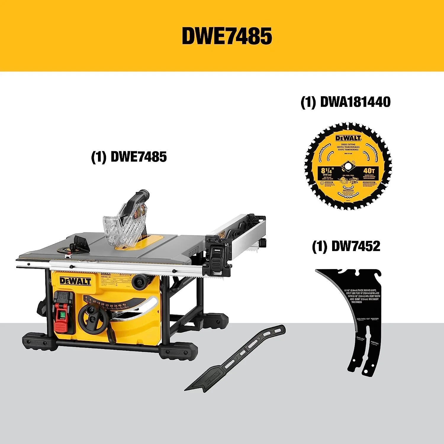 Table Saw for Josites, 8-1/4 Inch, 15 Amp DWE7485