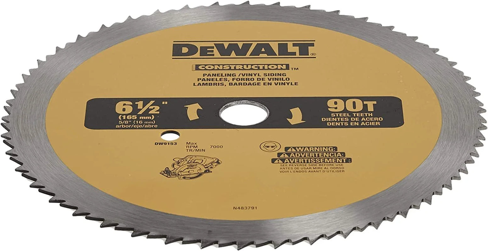 Circular Saw Blade, 6 1/2 Inch, 90 Tooth, Vinyl Cutting DW9153