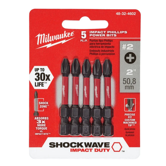 Electric or Electrical Tool 48-32-4602 Shockwave #2 Phillips Insert Bit, 2-In., 5-Pk.