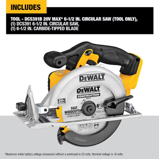 20-Volt Max 6-1/2-In Cordless Circular Saw