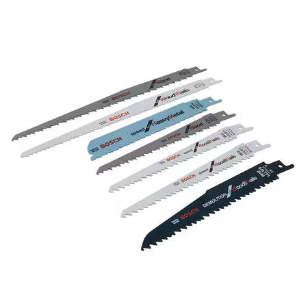 Bi-Metal Wood/Metal Cutting Demolition Reciprocating Saw Blade Set 7 -Pack