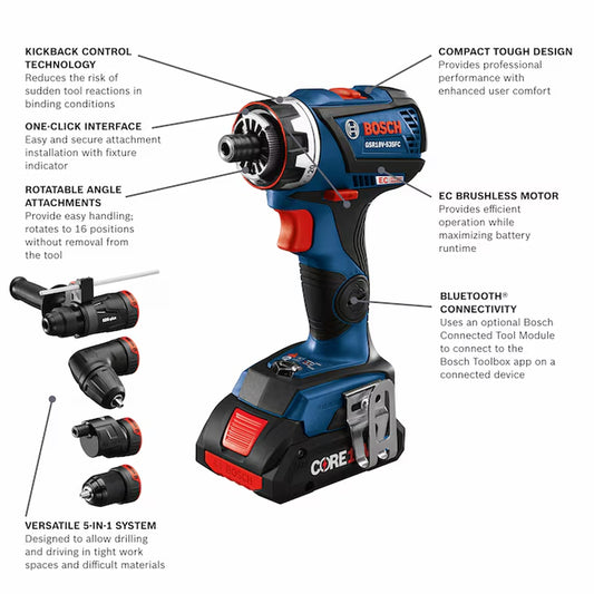 18-Volt 1/2-In Keyless Brushless Right Angle Cordless Drill 1 -Batteries Included (Soft Bag Included)