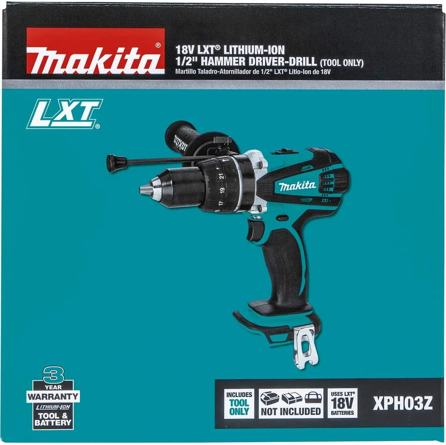 XPH03Z 18V LXT Lithium-Ion Cordless 1/2" Hammer Driver-Drill, Tool Only