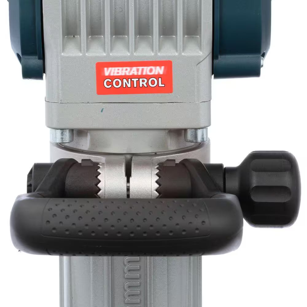 15 Amp 1-1/8 In. Corded Concrete Electric Hex Breaker Hammer Kit with Hard Carrying Case with Wheels