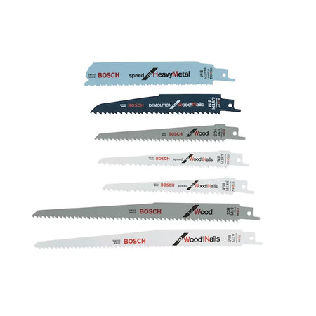 Bi-Metal Wood/Metal Cutting Demolition Reciprocating Saw Blade Set 7 -Pack