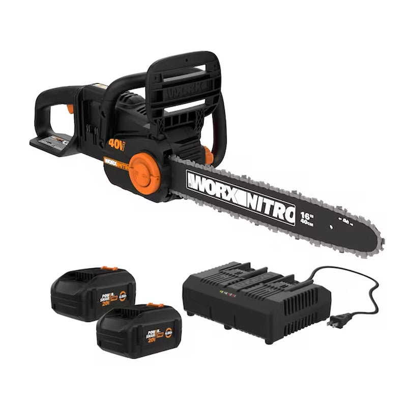 Nitro Power Share 40-Volt 16-In Battery 4 Ah Chainsaw Battery Included Charger Included