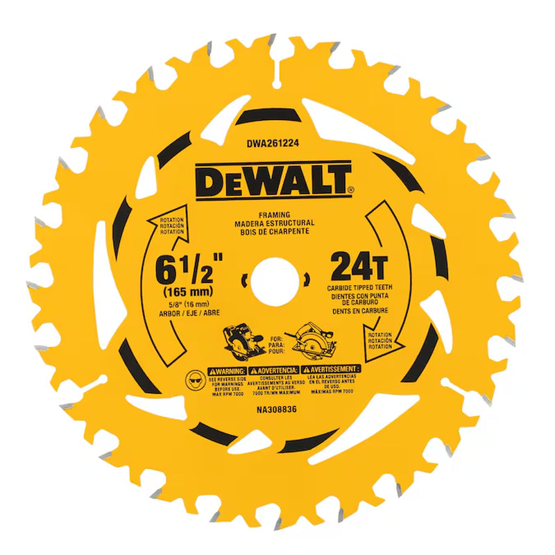 6-1/2-In 40 -Tooth Fine Finish Tungsten Carbide-Tipped Steel Circular Saw Blade Individual