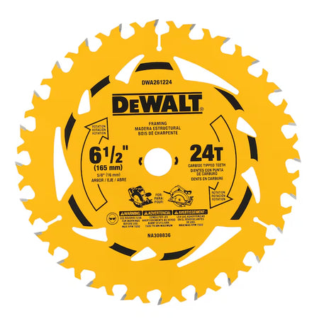 6-1/2-In 40 -Tooth Fine Finish Tungsten Carbide-Tipped Steel Circular Saw Blade Individual