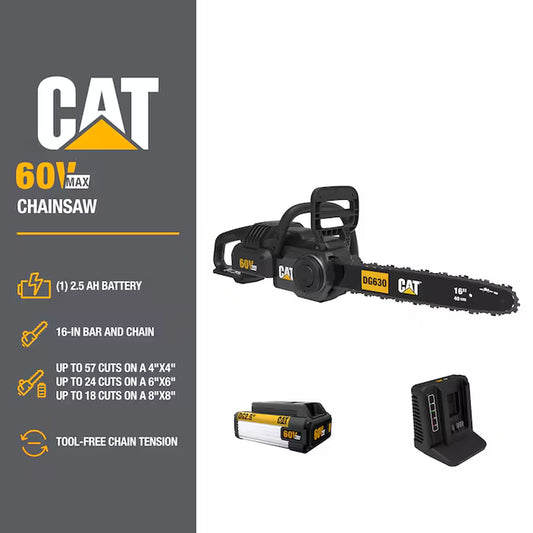 60-Volt Max 16-In Battery 2.5 Ah Chainsaw Battery Included Charger Included