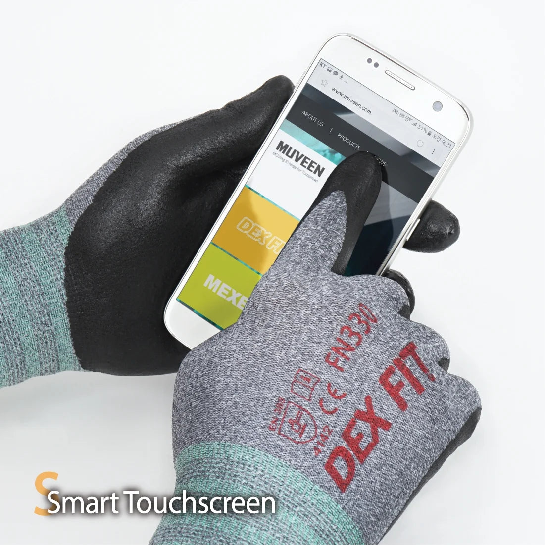 DEXFIT FN330 Grey Multipurpose Nitrile Coated Work Gloves (Firm Grip, Durable, Small) - 1 Pair