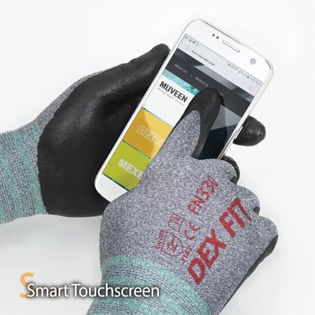 DEXFIT FN330 Grey Multipurpose Nitrile Coated Work Gloves (Firm Grip, Durable, Small) - 1 Pair