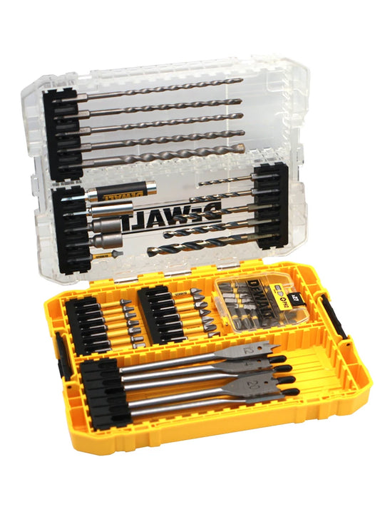 DeWalt DWACS61P 61-Piece Drill & Screwdriver Bit Set – Twist Drill, Impact Driver Bits & Extension Holder in Tough Tool Case