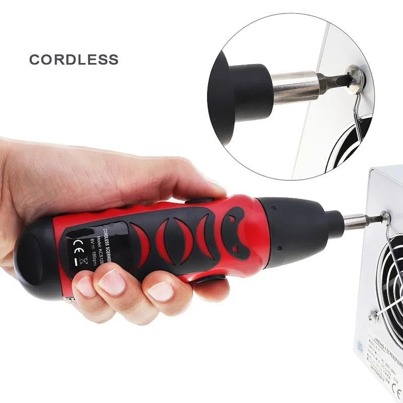 Mini Cordless Electric Screwdriver Set - Battery Powered Drill with 11 / 14 Bits