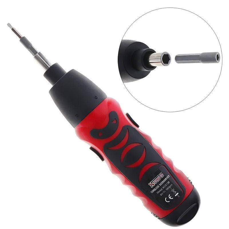 Mini Cordless Electric Screwdriver Set - Battery Powered Drill with 11 / 14 Bits