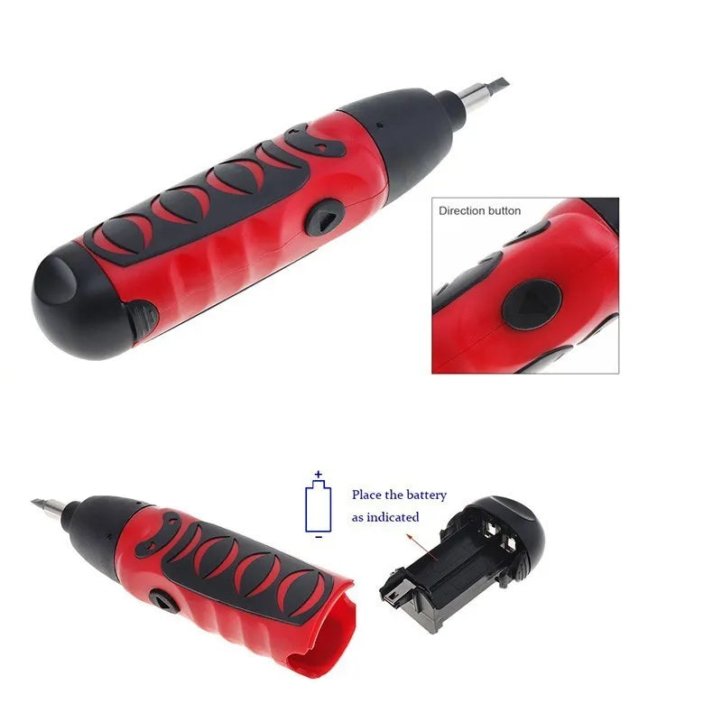 Mini Cordless Electric Screwdriver Set - Battery Powered Drill with 11 / 14 Bits