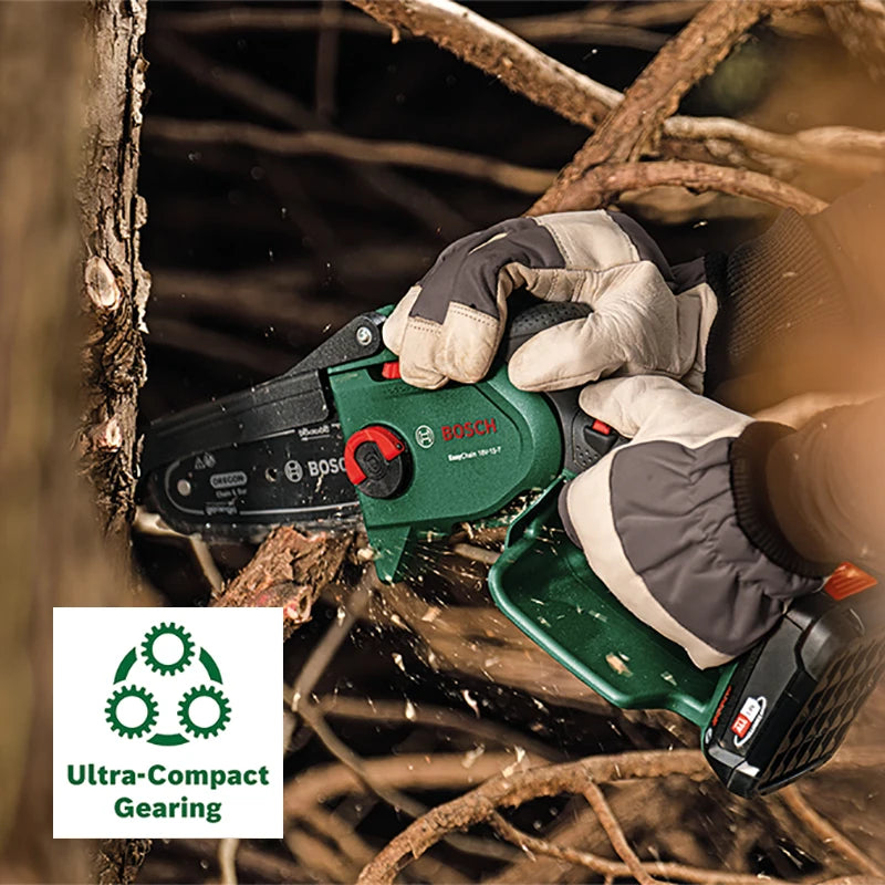 Bosch 18V Cordless Chainsaw Easychain 18V-15-7 Compact Pruner Power Tools Brushless Mini Electric Pruning Saw for Cutting Wood