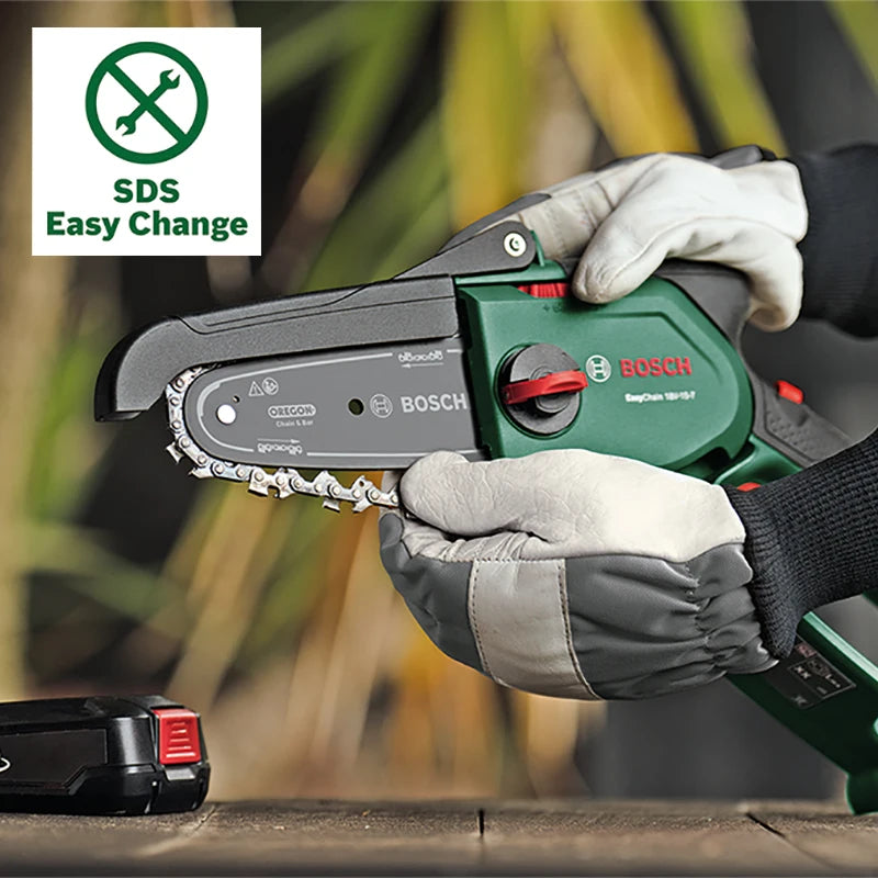 Bosch 18V Cordless Chainsaw Easychain 18V-15-7 Compact Pruner Power Tools Brushless Mini Electric Pruning Saw for Cutting Wood