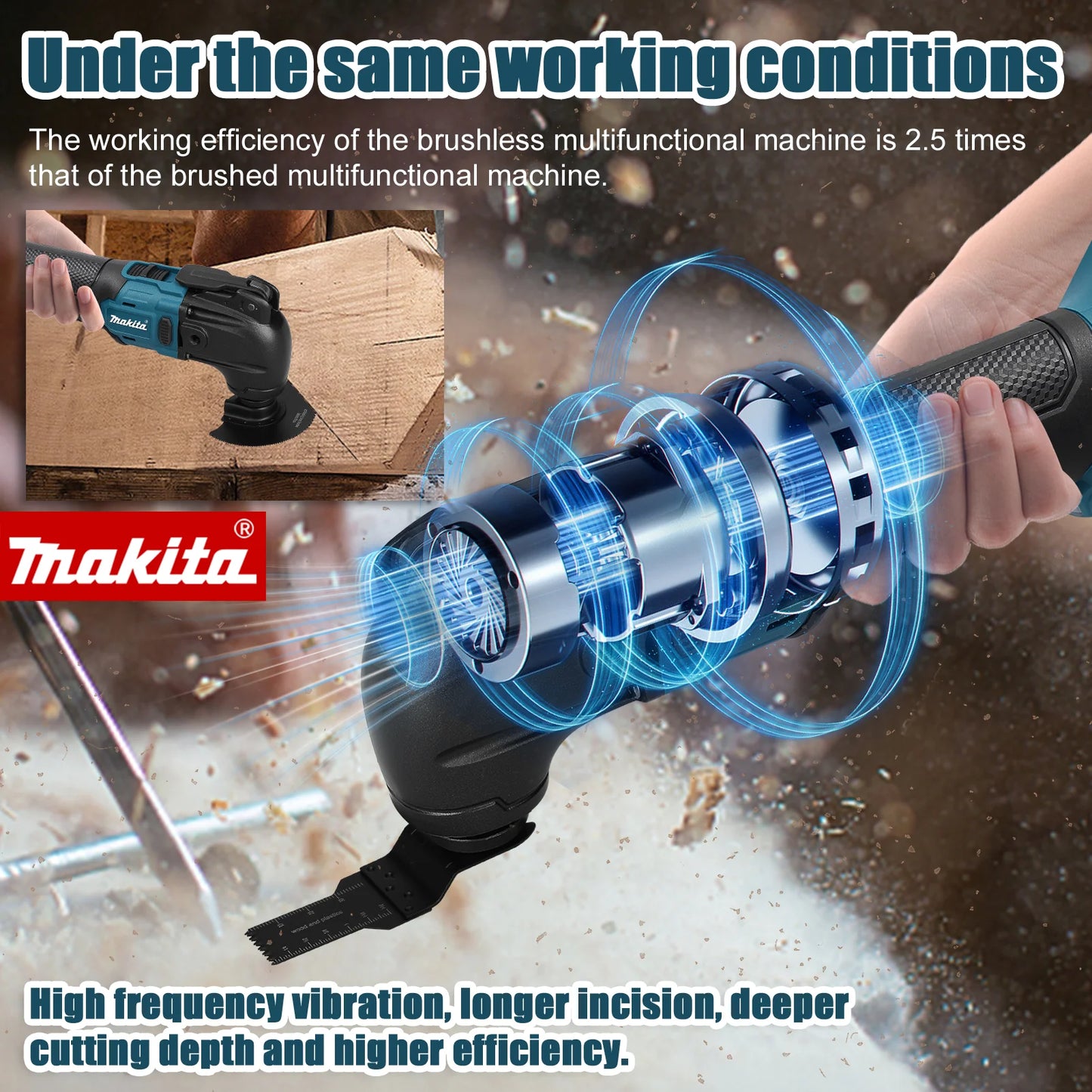 Makita Brushless Quick Release Oscillating 18V Tool Multi Functional Tool Renovator Electric Trimmer Compatible For MAKITA 18V