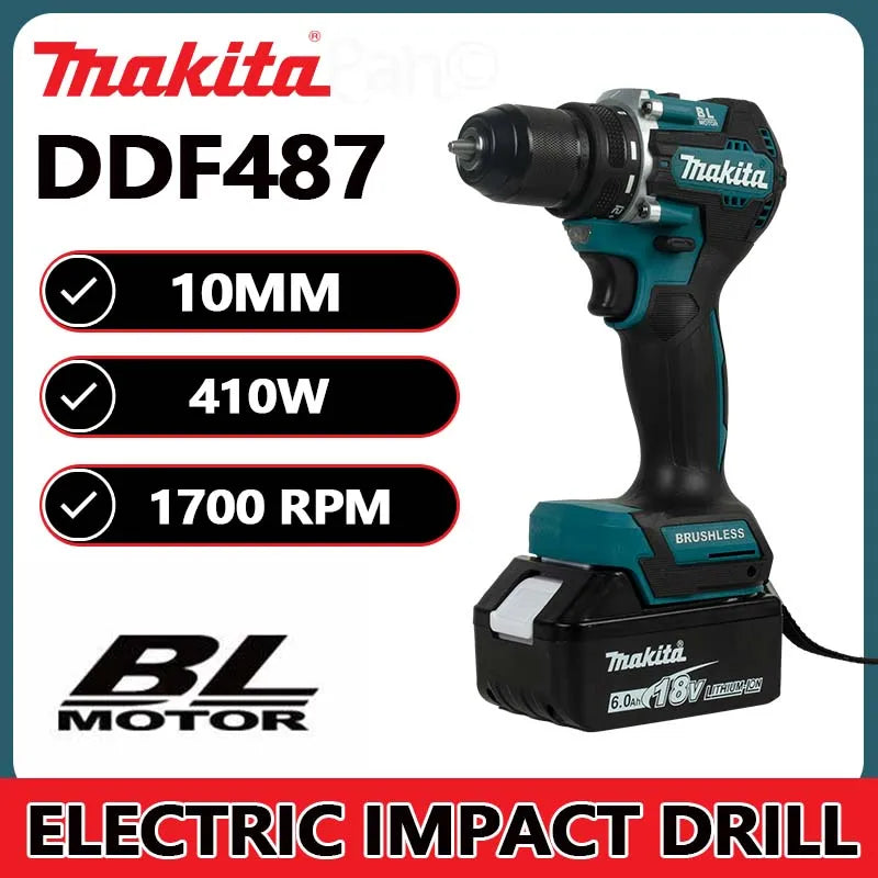 Makita DDF487-10 Brushless Impact Drill Cordless Electric Driver Multifunctional Power Tool For 18V Makita Battery