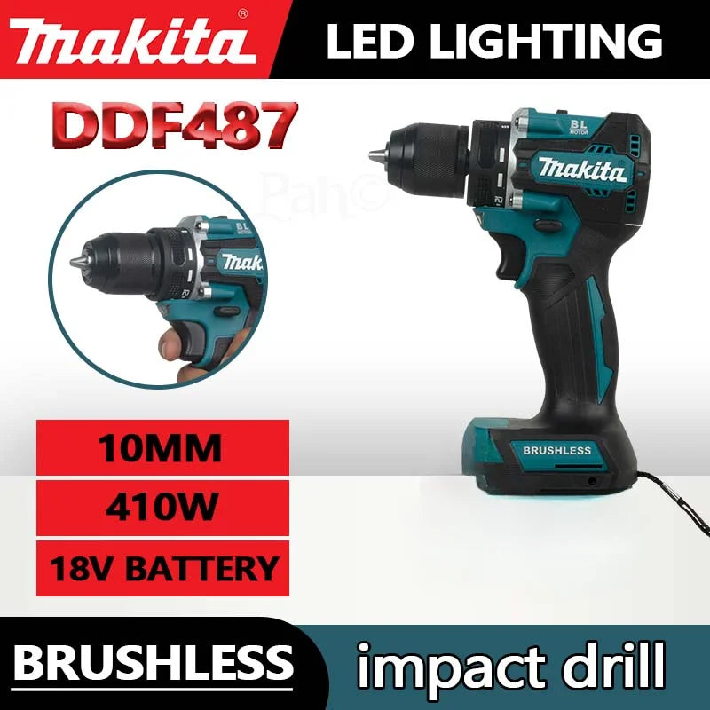 Makita DDF487-10 Brushless Impact Drill Cordless Electric Driver Multifunctional Power Tool For 18V Makita Battery