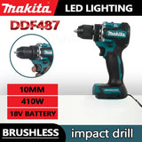 Makita DDF487-10 18V Brushless Cordless Impact Drill & Driver – Multifunction Power Tool (Compatible with Makita 18V Batteries)