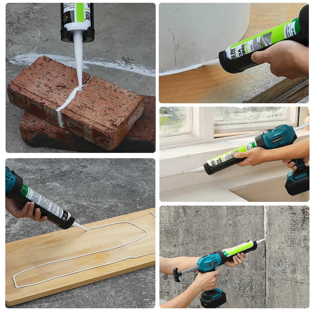 Electric Caulking Gun Lithium Battery 4 Speeds Wireless Glass Glue Gun Doors Windows Filling Sewing Gun For Makita 18V Battery